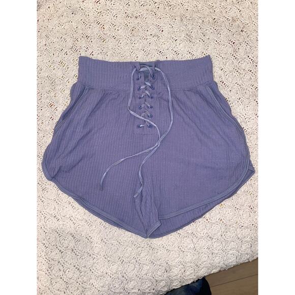 Free People Pants - Free People Movement Can’t Handle This Rib Shorts Lace Up Lilac Size small